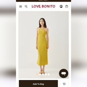 NWT Love Bonito Charlita one shoulder linen dress
